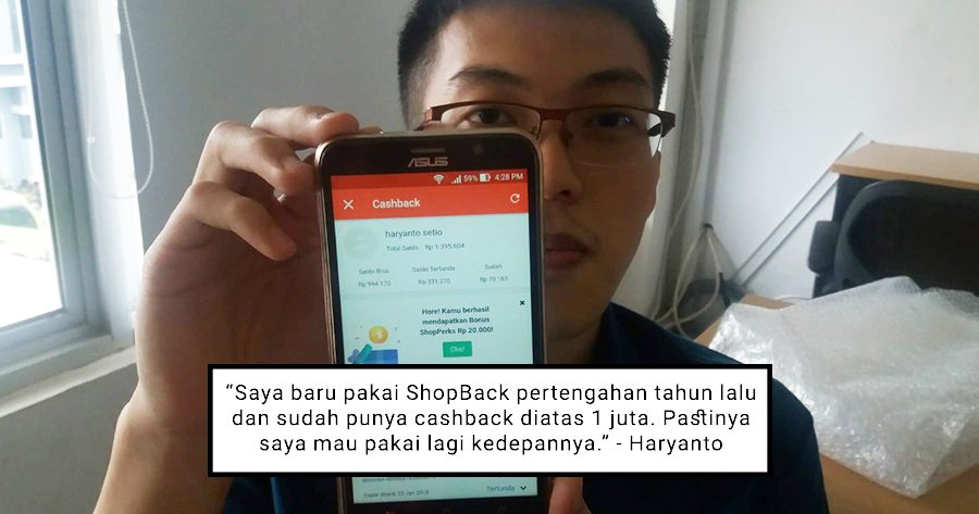 Haryanto Setio: Belum Genap Setahun Pakai ShopBack, Cashbacknya Sudah Jutaan, Lho!