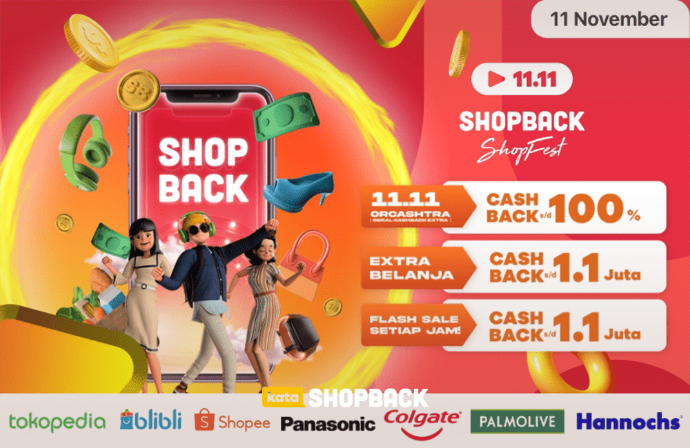Belanja Hemat Awal Bulan dengan Extra Cashback di ShopBack ShopFest 11.11