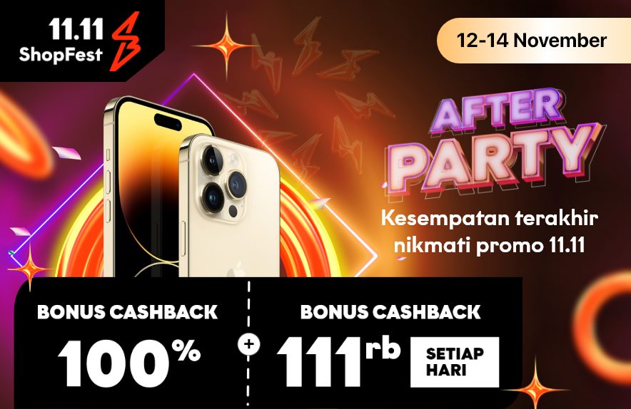 Bagi-Bagi Bonus Cashback 100% Tiap Hari di After Party ShopBack ShopFest 11.11
