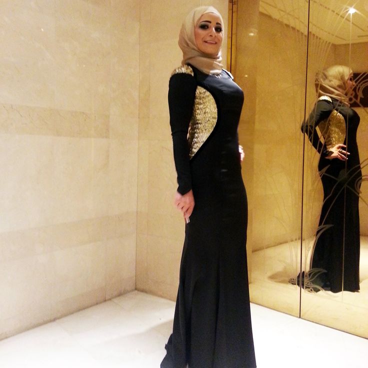 Black and Gold Muslimah and tudung outfit