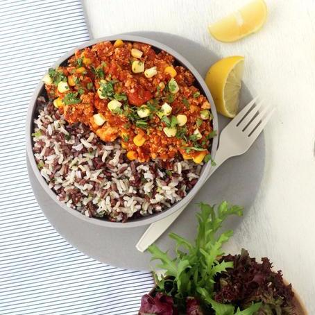 Chicken Chili Con Carne with Wild Rice and Seasonal Vegetables