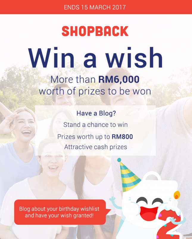 ShopBack Anniversary Birthday WIN A WISH blog contest