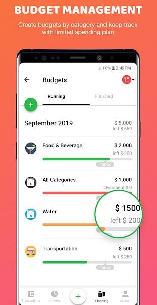 spending and account tracker app
