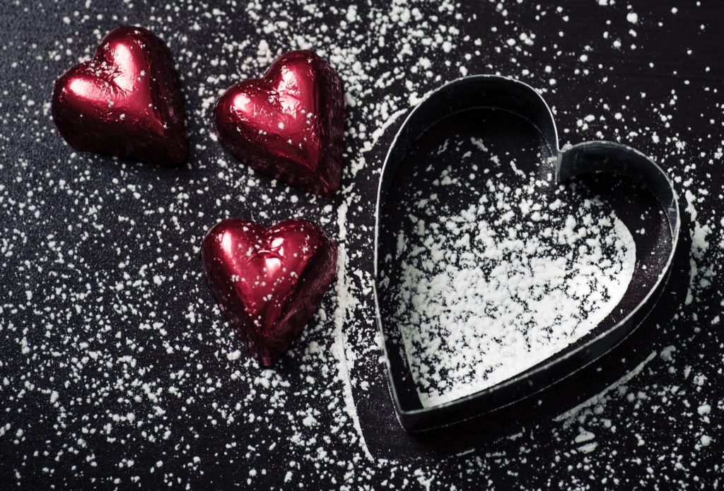 valentine chocolates heart shaped