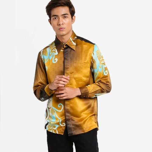 Gold Luxurious Silk Shirt Men Classy