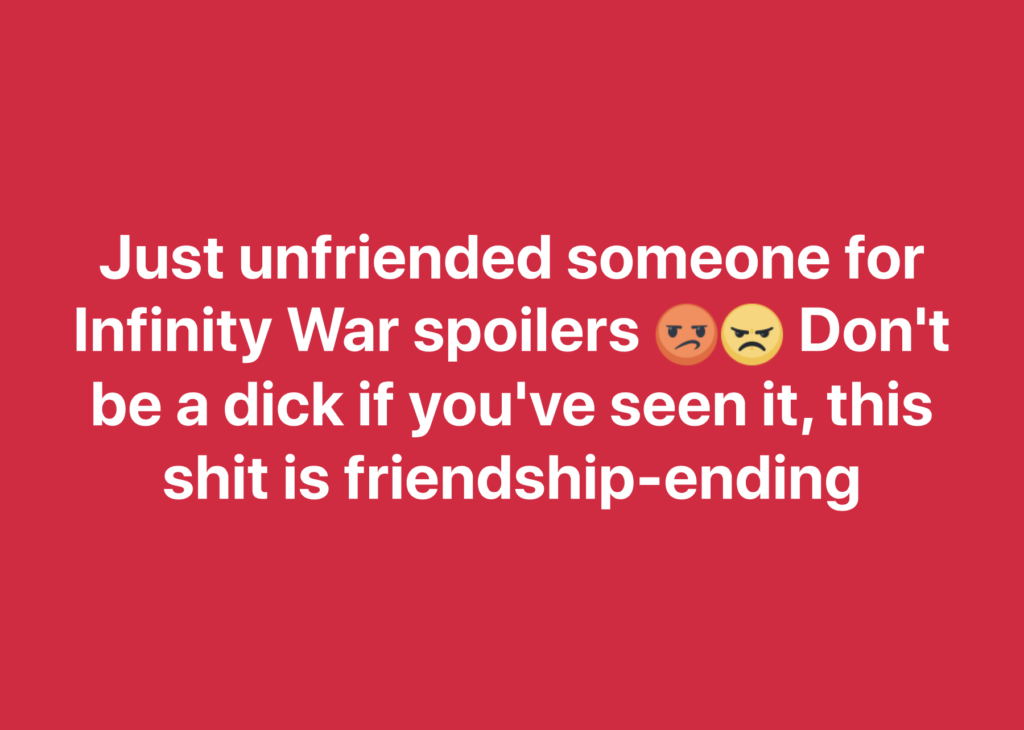 avengers infinity war spoilers facebook comment
