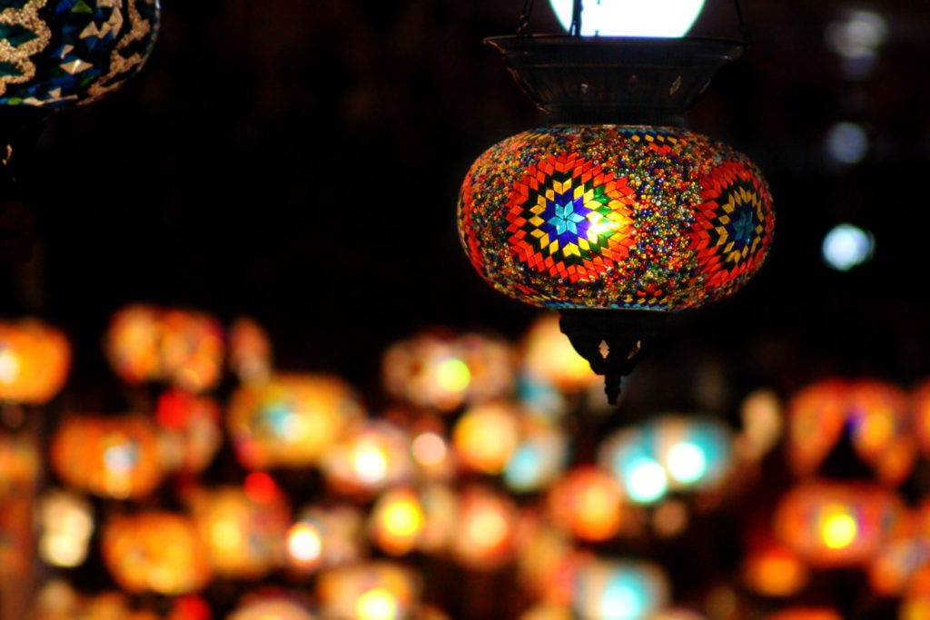 Ramadan red lantern decoration