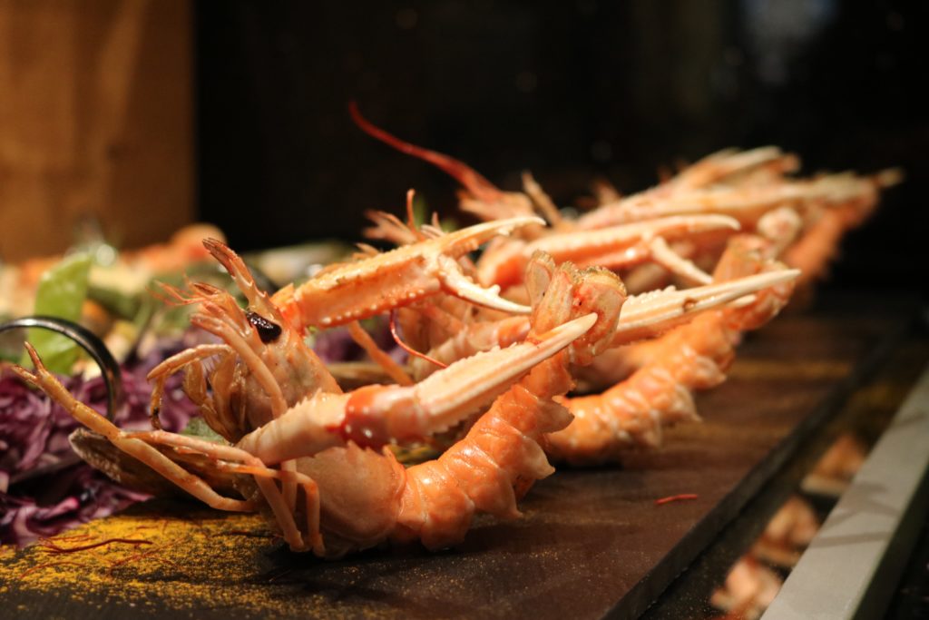 Seafood selections of prawns 