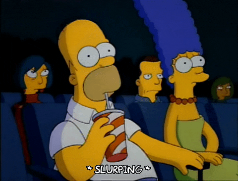 The Simpsons watching the movies 