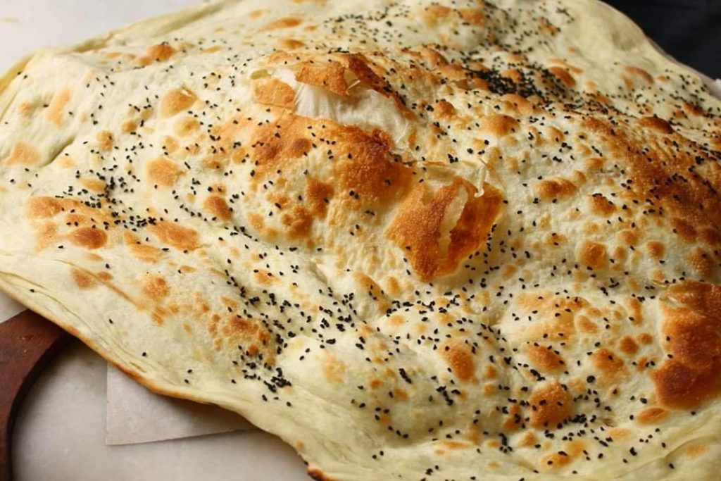 Naan bread close-up view