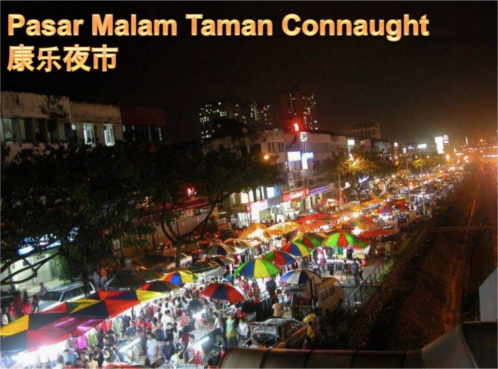 View of Pasar Malam Taman Connaught by night