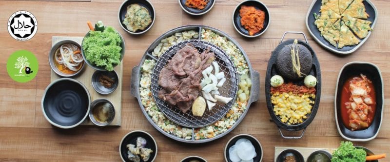 korean beef bbq with cheese ring and sides