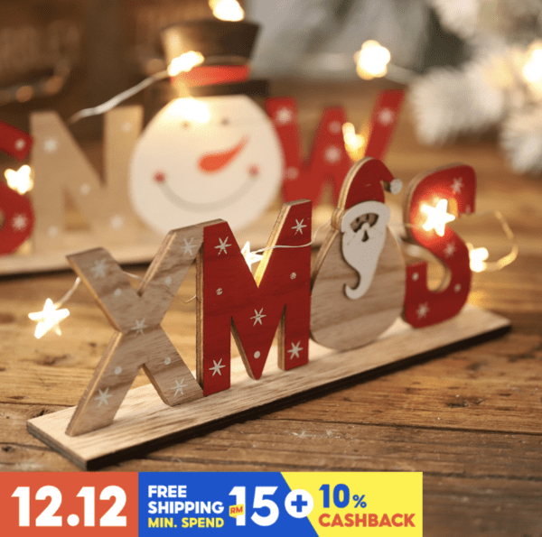christmas decorations cute santa tabletop wooden letters