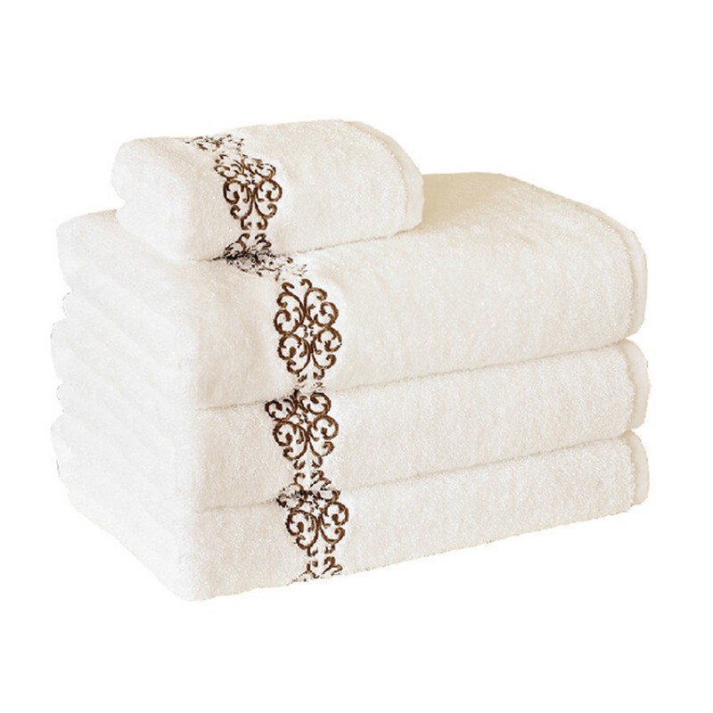 Color White High Quality 100% Cotton Embroidery Soft Microfiber Comfortable Bath Towel Size 70*140cm (Intl) SGD 11.99
