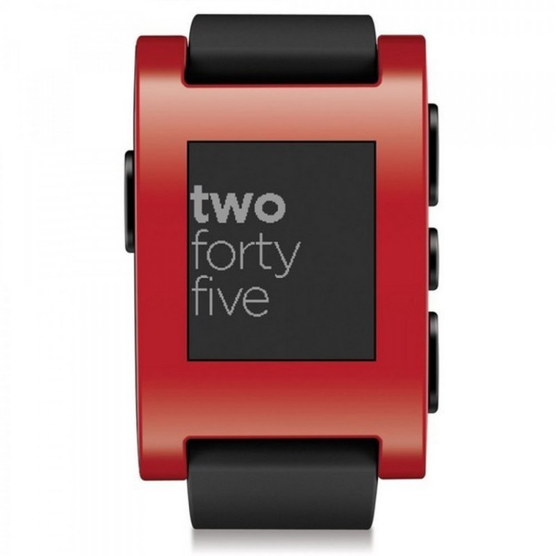 Pebble Smartwatch Red Strap Two Forty Five