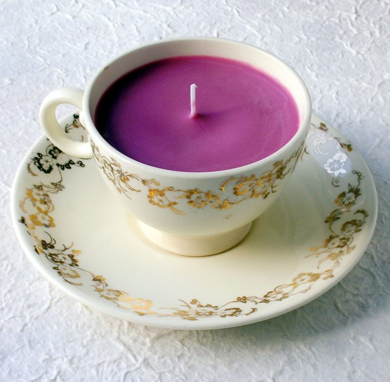 candle in vintage cup