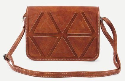 Camel Triangle Patch Flap Bag