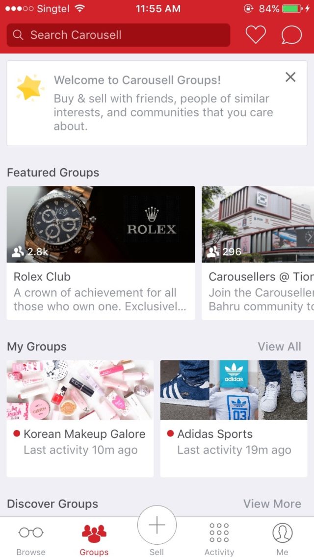 carousell groups