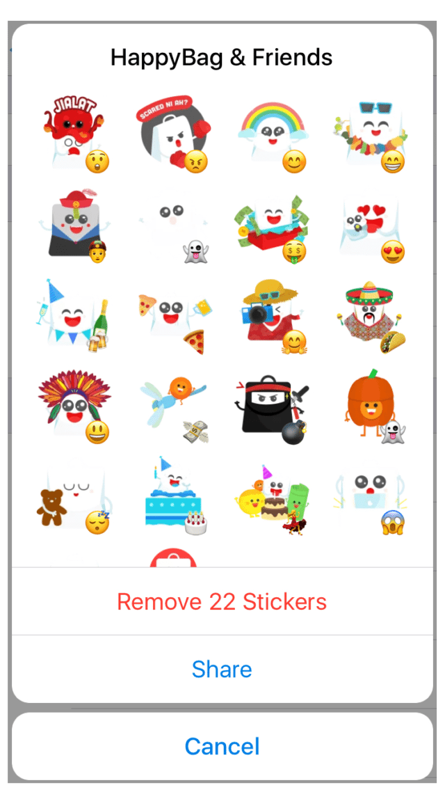 ShopBack HappyBag and Friends Telegram Sticker Pack