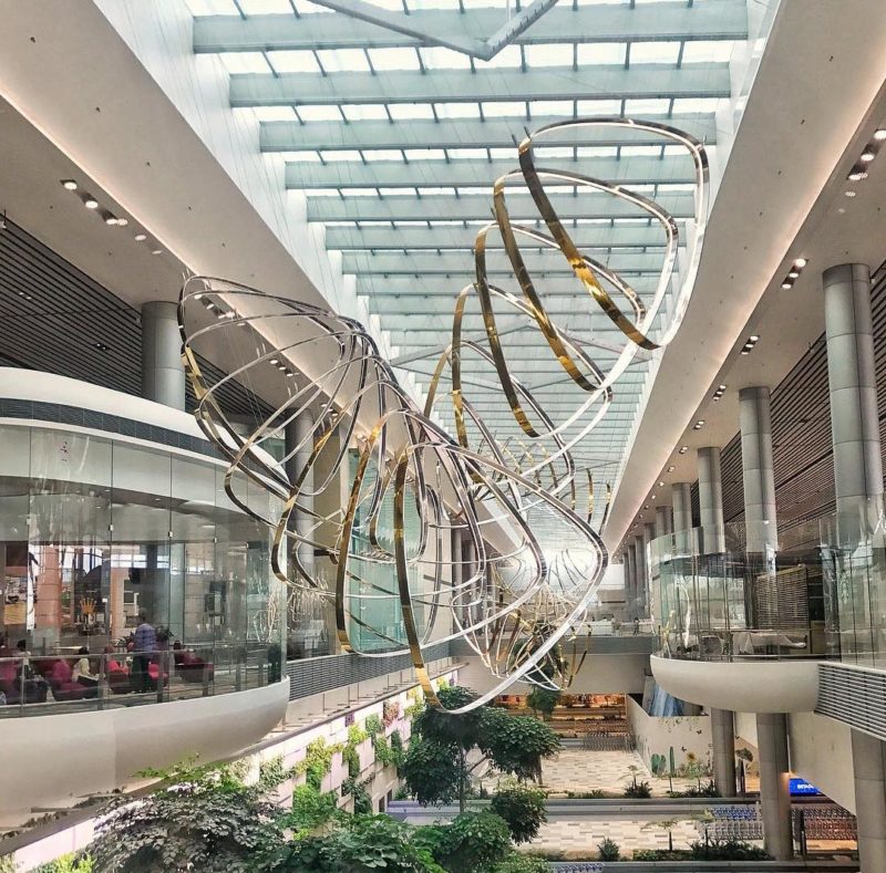 Kinetic Sculpture Petalclouds at Changi Airport Terminal 4