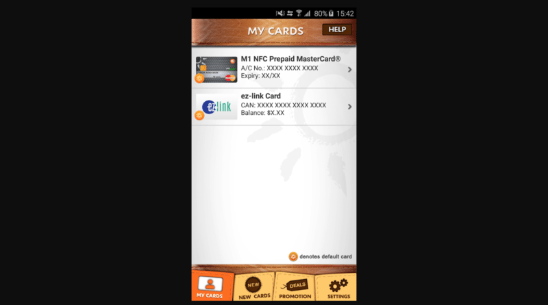 Screenshot of the M1 Mobile Wallet app