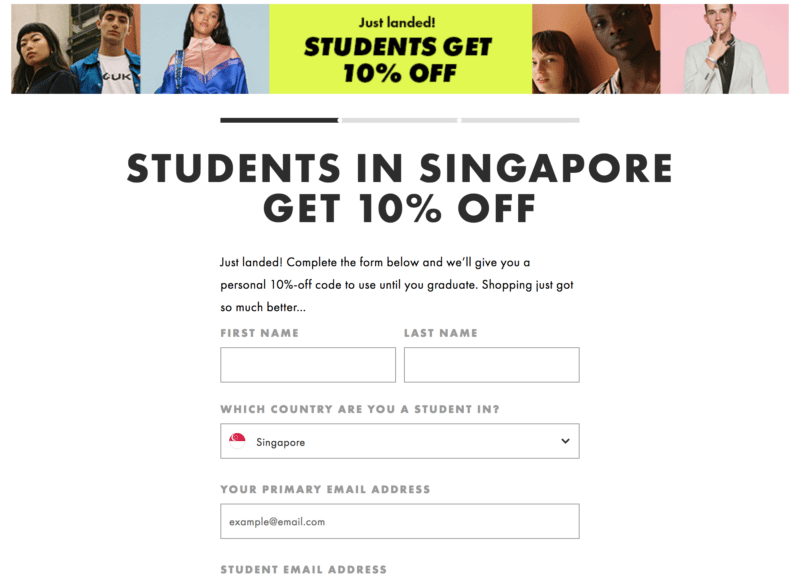 ASOS student discount singapore