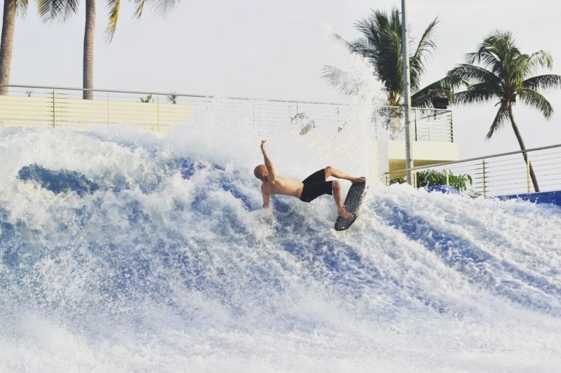 Man surfing at Wave House Sentosa in Singapore