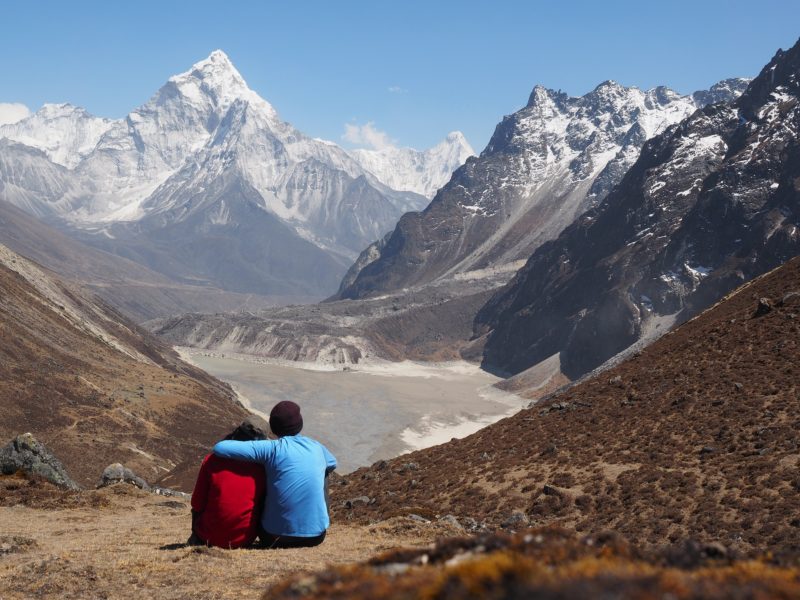 Basecamp trekking landscape in Nepal