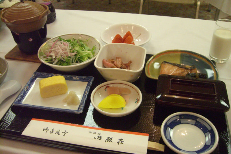 Traditional Japanese breakfast set with natto