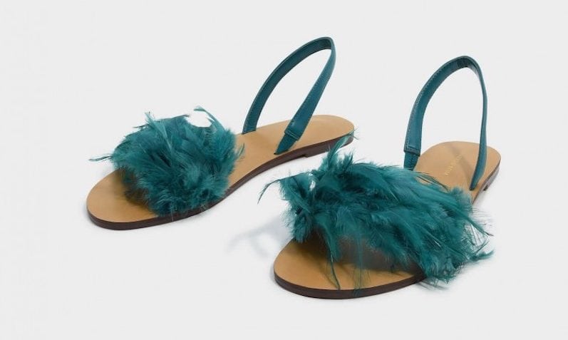 feathered sandal