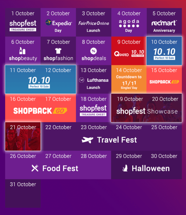 October shopfest 10.10 Calendar