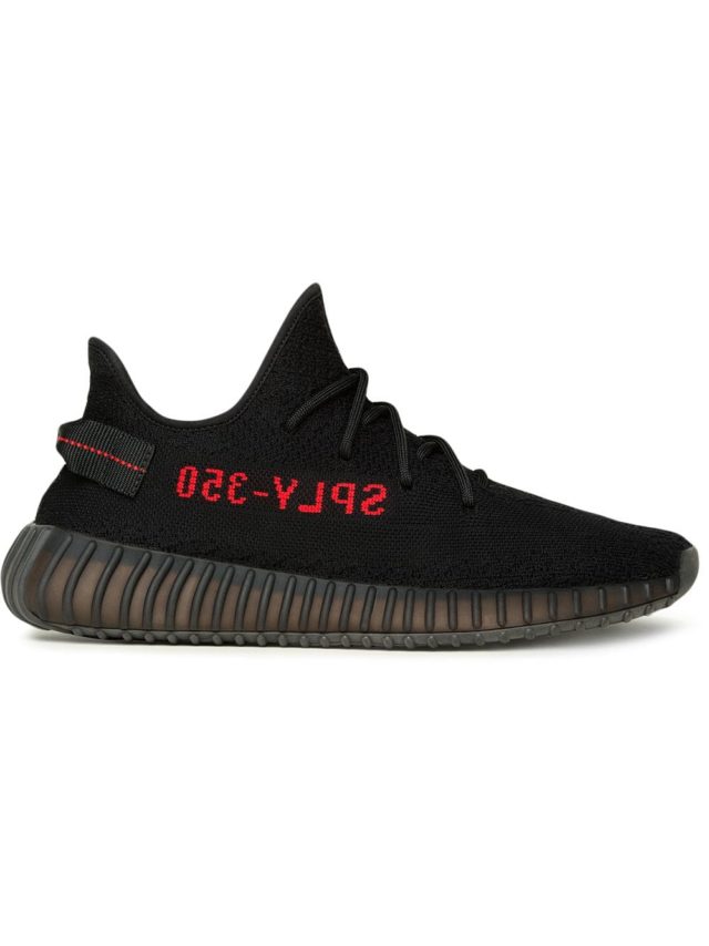 Adidas Yeezy Boost 350 V2 Black and Red Sneakers