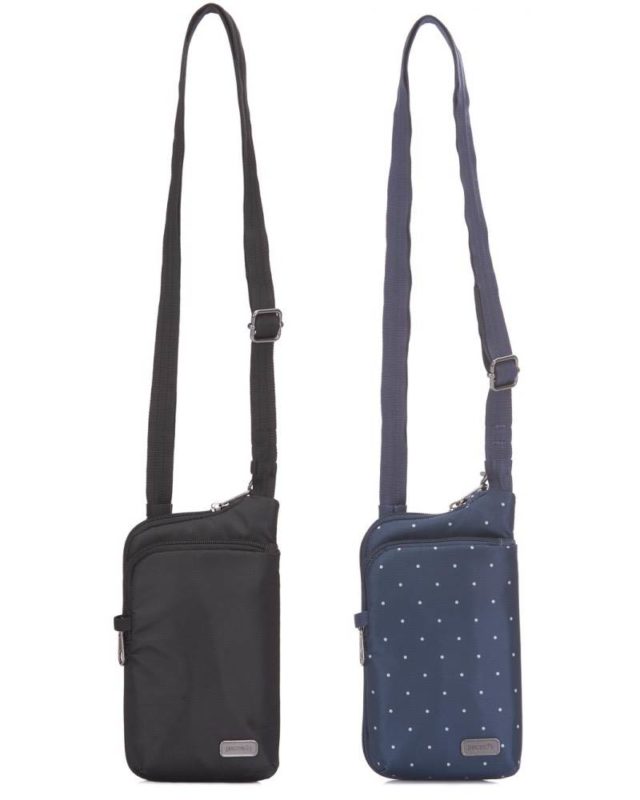 black and blue small traveller anti-theft crossbody bag