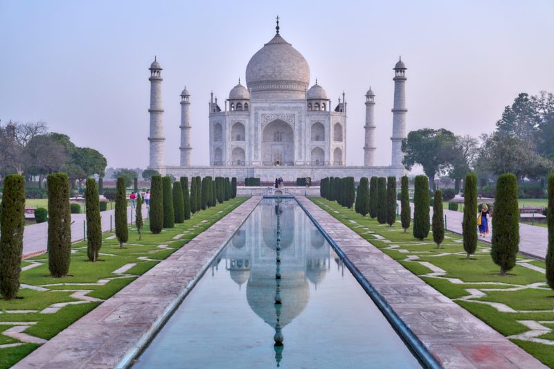 taj mahal with reflection in the water