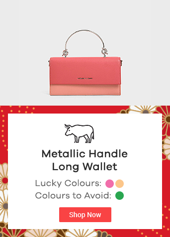 two tone pink wallet with metal handle