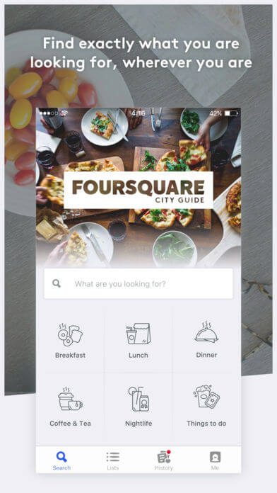 Foursquare-找尋美食APP