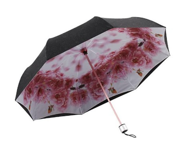 KOBOLD 抗UV降溫12度-隱形傘骨-萬花鏡遮陽防曬降溫傘 -雙層三折傘